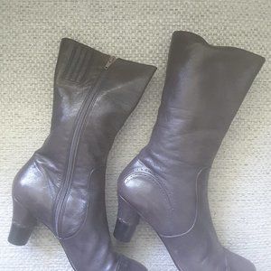 BIVIEL Brown leather Zippered Calf boots women's EU size 40